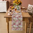 thumbnail image 2 of Pink Spring Floral Table Runner - 108 Inch Long Vintage Summer Botanical Cotton and Linen Blended Dress Scarves Farmhouse Table Runner for Kitchen Dining, Coffee Table, 13" x 108", 2 of 8