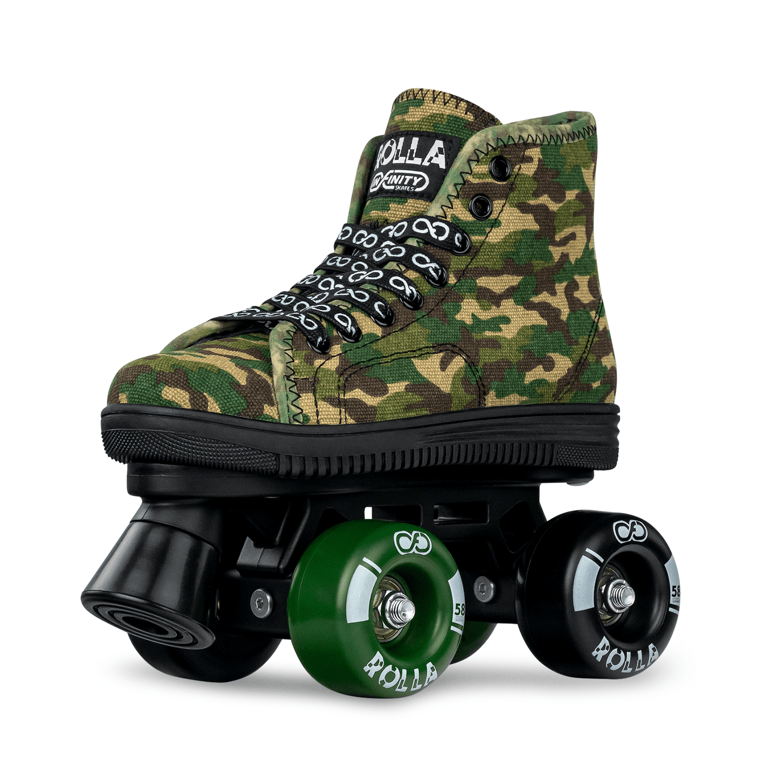 Quad Roller Skates for Kids teenagers Boys and Girls size 4 Youth Green Camo S 