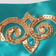 thumbnail image 6 of TiaoBug Kids Girls Satin Belly Dance Bloomers Elastic Waistband Harem Pants A Peacock Blue 11-12, 6 of 7