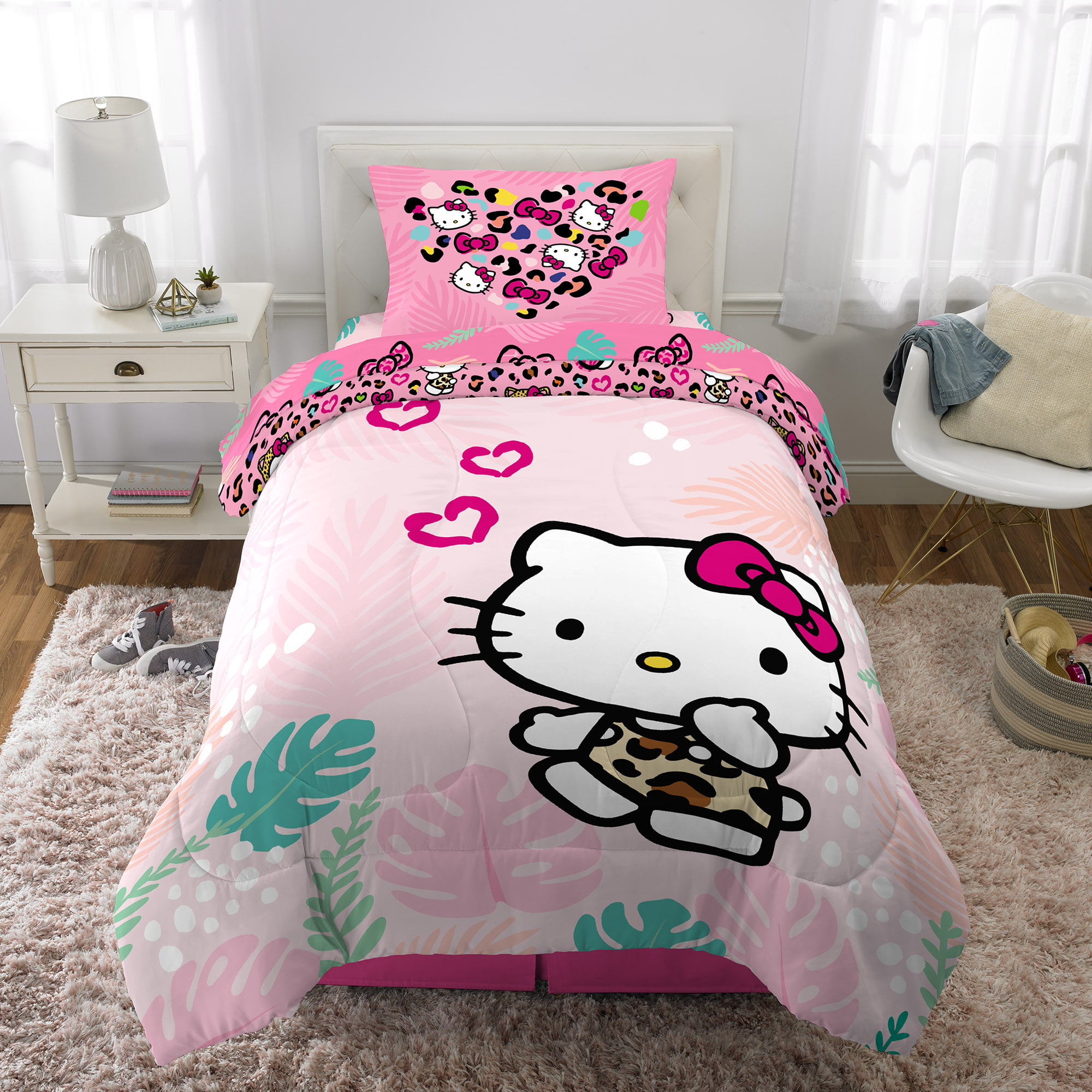 Bedding Collections Home & Kitchen Bedding & Linen Hello Kitty Childrens  Girls Kiss Reversible Twin Comforter Cover Bedding Set Twin Pink  christkindlmarket.com