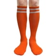 thumbnail image 3 of COUVER Womens 2 Striped Cotton Knee High Tube Socks Dark Orange White 2 Pairs (Womens), 3 of 8