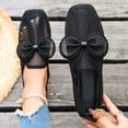 thumbnail image 4 of Square Toe Bowknot Comfortable Women's Casual & Dress Shoes Daily Wear Spring Summer Plus Size Office Work Black 7.5, 4 of 9