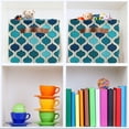 thumbnail image 6 of Yayeee Canvas Storage Basket with Handles for Shelves Fabric Bins Closet Organizer, Blue Geometric Pattern, 6 of 8