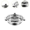 thumbnail image 6 of deevoka Hot Pot Cooker Lifting Chafing Dish Basin for Party Kitchen Family Gathering 36cm With punching, 6 of 9
