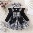 thumbnail image 2 of CAUYDY Little Baby Girl Clothing Newborn Ruffle Sleeve Romper Cute Sets 0 3 6 9 12 18 Months Toddler Photography Outfits Kids Suit Shower Christmas Gift Black Sizes 6-12 Months, 2 of 7