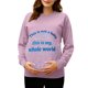 thumbnail image 2 of RKSTN Women's Maternity Sweatshirts Plus Size Crewneck Pregnancy Graphic Print Pullover Hoodless Sweatshirts Top Womens Casual Oversized Round Neck Loose Comfy Funny Printed Long Sleeve T Shirts, 2 of 7
