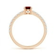 thumbnail image 2 of ANGARA Natural Classic Solitaire Ruby Promise Ring with Pave Diamonds in 14K Rose Gold for Women (Size-4.5mm) | July Birthstone, Birthday, Anniversary, Jewelry Gift for Women | Natural Ruby Ring, 2 of 8