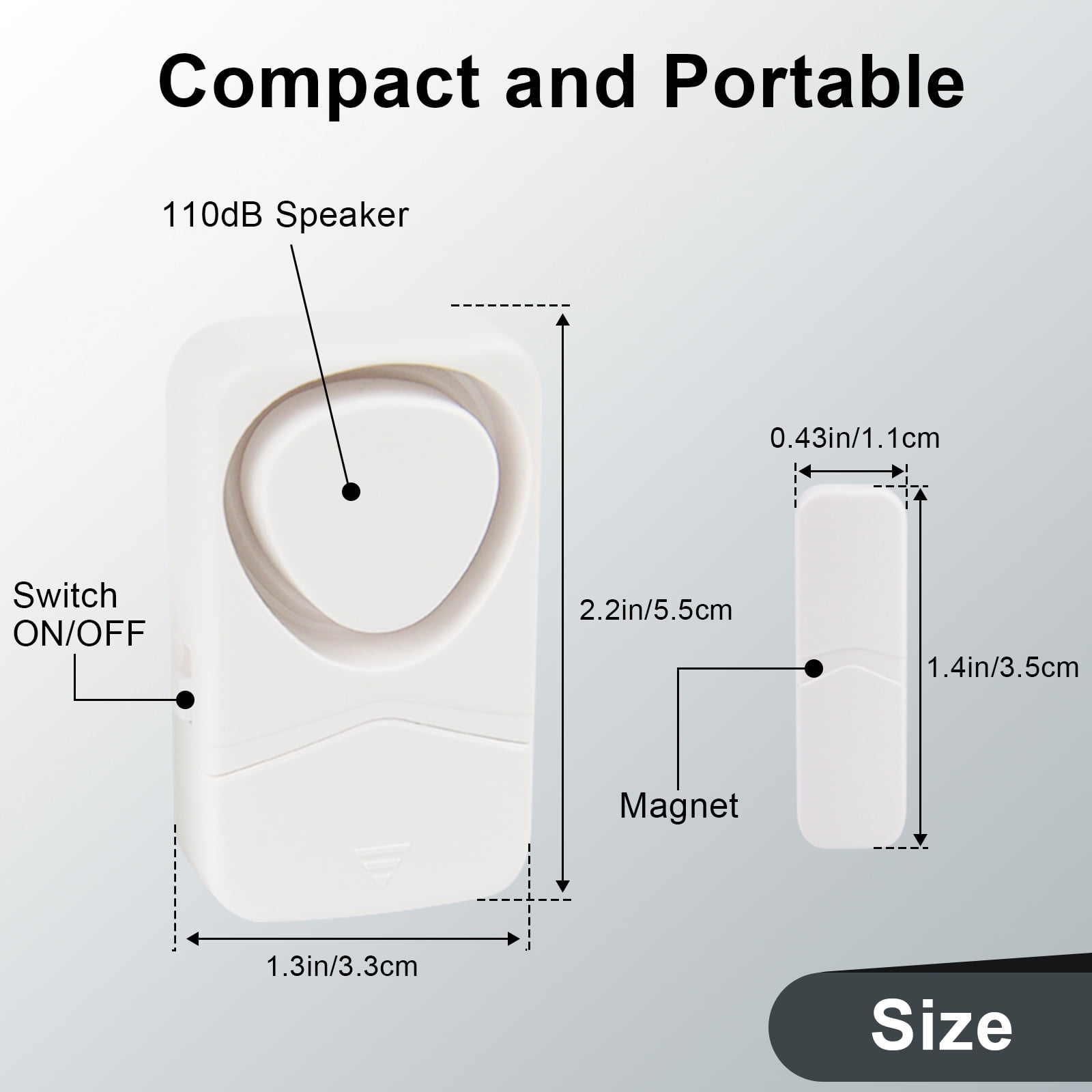 NineLeaf Window Alarm Sensors,Sliding Door Alarms when Opened,Refrigerator Alarm,Door and Window Alarm,110dB Loud Alarm,Easy Installation,4 Alarm Modes,Suitable for Home, Office, Shop, Fridge, 5PK