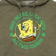 thumbnail image 3 of SpongeBob SquarePants - Who Needs Luck With This Charm - Men's Pullover Hooded Fleece Sweatshirt, 3 of 7