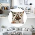 thumbnail image 3 of sloth, birds, flowers Linen toss pillowcase decoration pillowcase gifting preferred 24x24 inch cushion cover 2 sets sofa pillowcase sofa bedroom living room car, 3 of 8