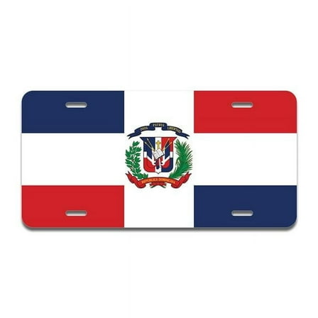 Dominican Flag Aluminum License Plate