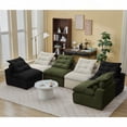 thumbnail image 4 of [Modern Minimalist Corduroy 6-Seat Modular Sofa 132cm with Neck & Lumbar Pillows], 4 of 10