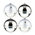 4Count Silver Jumbo Bell Shatterproof Christmas Ornaments, Holiday