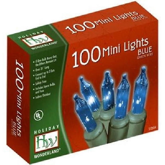 Holiday Wonderland 4004-88A 100 Count BLUE Christmas Mini Light Sets - Quantity of 6