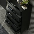 thumbnail image 2 of WIAWG 5 Drawer Dresser, Wood Chest of Drawers Storage Cabinet for Bedroom Living Room, Black, 2 of 7