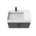 thumbnail image 3 of Amazon 30" Black Wood Floating Vanity with White Top and Black Trim, 3 of 10