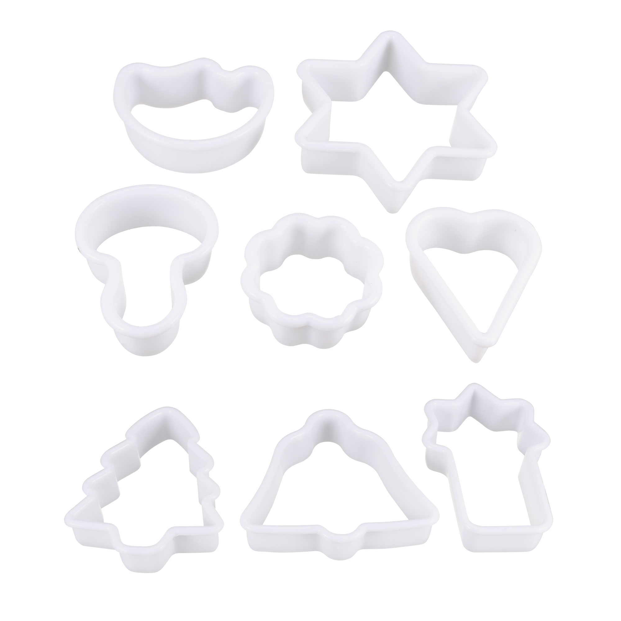 Cookie Cutter Set of 8, Plastic Biscuit Cutters Mold for Kitchen Baking