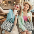 thumbnail image 5 of Daisy Canvas Tote Bag for Women with Compartments, Large Cute Floral Teacher Student Shoulder Bag Nurse Purses Crossbody Bags Work Laptop Book Bag Satchels Handbags, 5 of 6