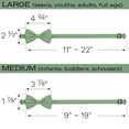 thumbnail image 5 of Men's Green Fern Bow Tie with Handkerchief & Cufflinks Pre-Tied Style Formal Satin Classic Bowtie for Tuxedo Faux Silk, by Adam Young (Large, Deep Sage), 5 of 5