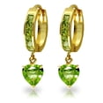 thumbnail image 3 of Galaxy Gold 14k Yellow Gold Natural Peridot Hoop Dangle Earrings, 3 of 3