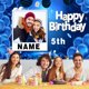 thumbnail image 5 of Banner de cumpleaños AUBAO personalizado azul marino y dorado de 6 x 9 pies, 5 of 8