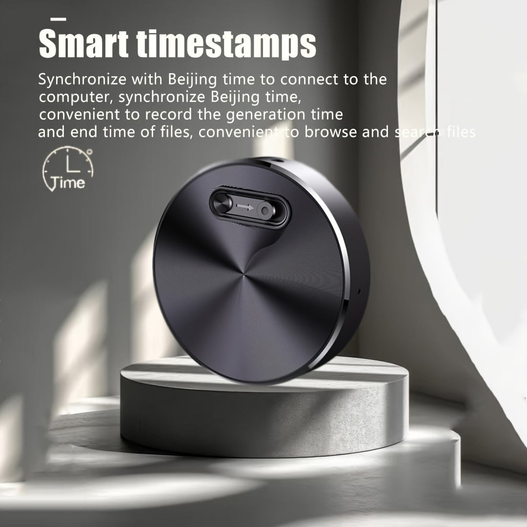 Smart Voice Recorder: One-Touch HD Recording, Noise Reduction, Long Battery & Large Storage, Voice-to-Text, MP3 Playback, Sleek Black Design