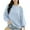 Blue, variant on AXXD Womens Shirts Black Basic Summer 2024 Trendy Color Long Sleeve Pullove Shirt Sweater Tops