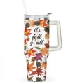 thumbnail image 2 of Maple Leaves in Autumn 40 Oz Tumbler with Handle Lid and Straw, Stainless Steel Double Walled Vacuum Insulated Cup, Cute Anniversary Wedding Birthday Gifts Tumbler for Women Men Friends Outdoor Indoor, 2 of 7