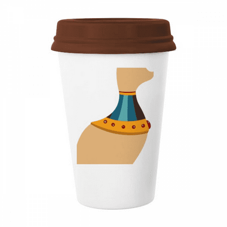 

Egypt Cat Totem Illustration Pattern Mug Coffee Drinking Glass Pottery Cerac Cup Lid