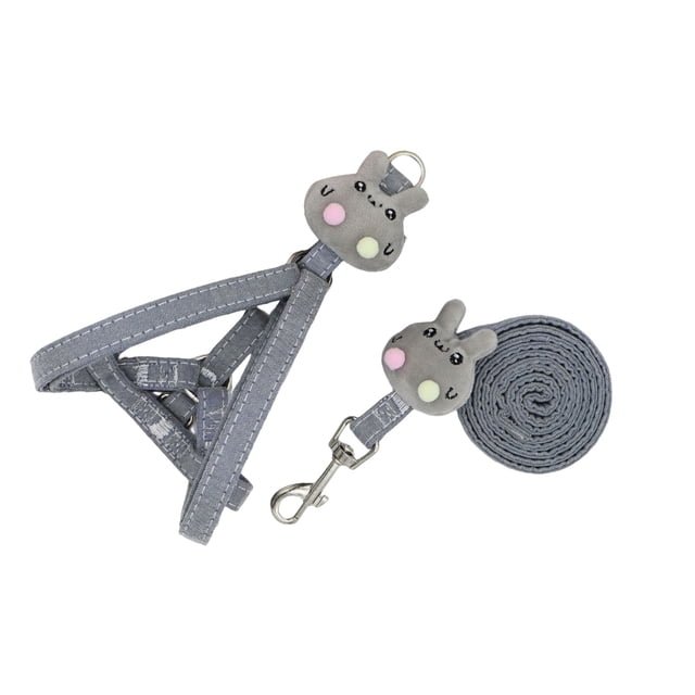 QualitChoice Leashes Tow Adjustable Animal Rope Leads Traction Interesting Chest Strap Set Corgi Teddy Cable Long-Lasting Pet Gray S