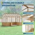 thumbnail image 3 of Gaderth Wooden Greenhouses for Outdoors, Wooden Walk-in Green House with  Roof Vent&Cedar Frame, Greenhouse Kit with 6MM Thick Polycarbonate Panel, 3 of 7