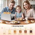 thumbnail image 4 of ONSON 1400W 4-Slice Smart Toaster with Digital Touchscreen, Extra-Wide Slots, Stainless Steel,Fast Heating,5 Bread Settings & 6 Shade Options, 4 of 6
