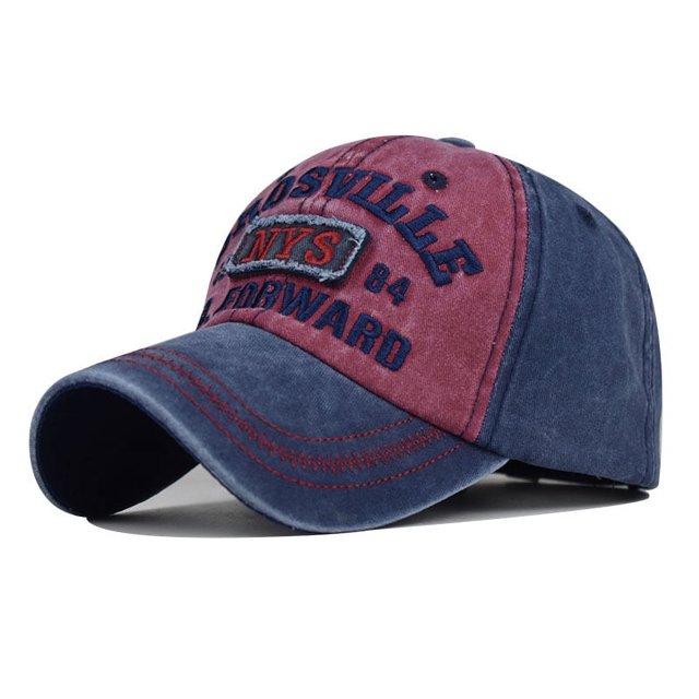Nueva gorra de béisbol bordada con letras grandes del estado de Nueva York, gorra para exteriores de algodón viejo que no se decolora
