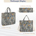 thumbnail image 6 of FORMRS Womens Corduroy Tote Bag Crossbody Shoulder Handbag with Pocket, Halloween Dancing Skeleton, 6 of 7