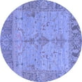 thumbnail image 1 of Ahgly Company Machine Washable Indoor Round Oriental Blue Traditional Area Rugs, 4' Round, 1 of 4