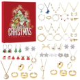 thumbnail image 2 of Calendario de Adviento 2024 Calendario de Adviento con Cuenta Regresiva para Navidad Joyero 8 Aretes 6 Anillos 6 Collares 4 Pulseras Regalos para Niñas, 2 of 5