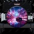 thumbnail image 1 of Tokyo Drift Neonlit Urban Racing Spectacle Polyester Universal Spare Wheel Tire Cover Wheel Covers for Trailer RV Truck Camper, 1 of 5