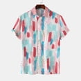 thumbnail image 2 of Chemises pour Hommes Col Rabattu Imprimé Manches Courtes Chemise Boutonnée Blouse, 2 of 8