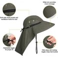 thumbnail image 5 of Sombrero para el sol al aire libre para hombre con protección UV, gorra safari, sombrero de pesca de ala ancha con solapa para el cuello, para papá, 5 of 5
