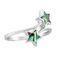 thumbnail image 5 of Star Duality Inlaid Abalone Shell Sterling Silver Statement Ring for Female Anniversary Jewelry Gift-7, 5 of 5
