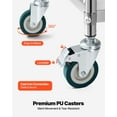 thumbnail image 4 of VEVOR Stainless Steel Cart, 2-Tier Rolling Lab Utility Cart with Lockable Wheels, Medical Serving Trolley Clinic Tray, Heavy Duty Mobile Service Storage Tray for Hospital, Restaurant, Kitchen, Salon, 4 of 9