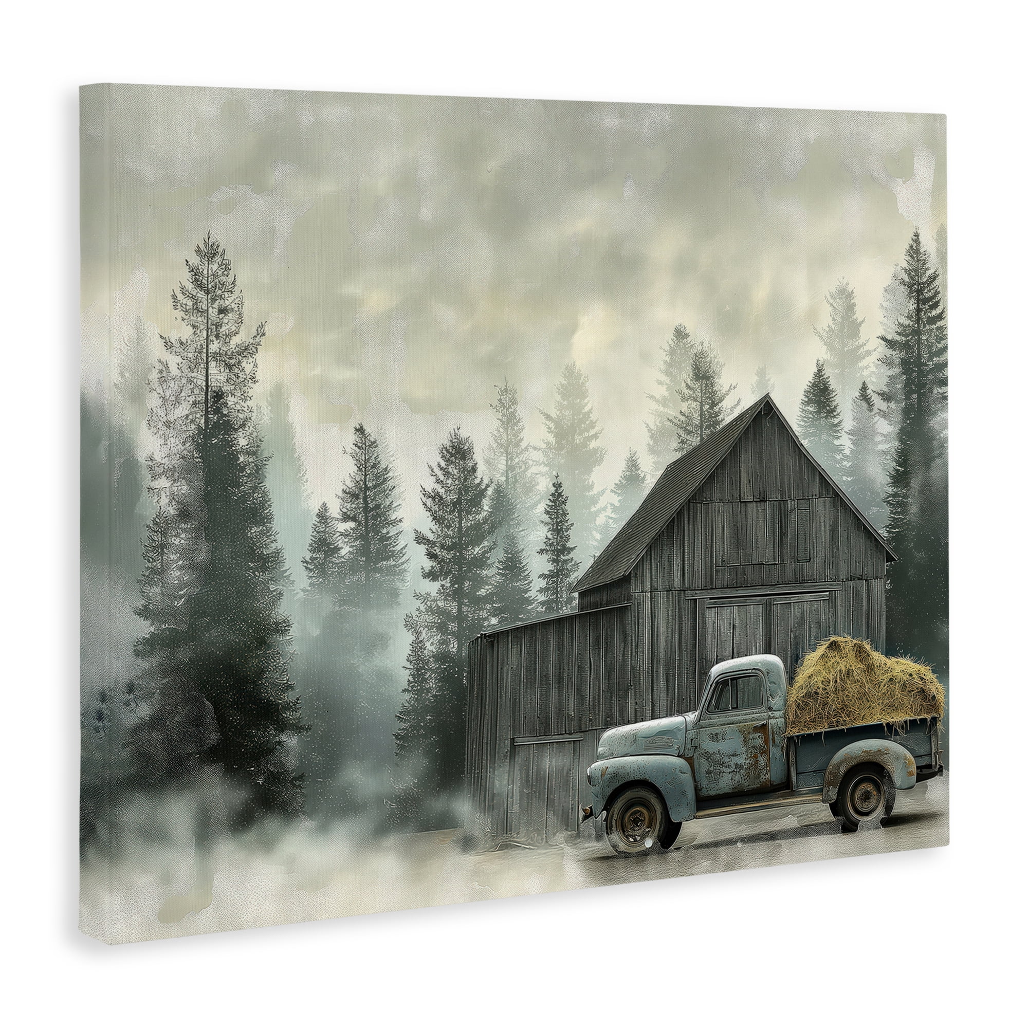 Stupell Industries Vintage Pickup at Misty Barn Canvas Wall Art, design by Imagine It Images