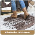 thumbnail image 6 of PABUBE Outdoor Doormat, Durable Welcome Mat, Dirt Trapper Rubber Mat and Non-Slip Low Pile Doormat for Entry Rug, Brown, 19" x 30", 6 of 12