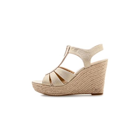 michael kors berkley wedge pale gold