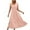 Pink, variant on Quinlirra Womens Summer Dresses Midi Women's Fashion Summer Loose Short Sleeve V Neck Solid Color Ankle-length Dress