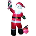 thumbnail image 2 of Northlight LED LIghted Inflatable Santa Claus with Toy Sack Outdoor Christmas Decoration - 8', 2 of 2
