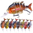 thumbnail image 2 of huanledash 10cm/16.5g Fishing Bait 3D Simulation Eyes Treble Hook Design Realistic Looking Bright Color Easy to Puncture Slow Sinking Multi-Section Artificial Bait Fake Lure Fishing Supplies, 2 of 8