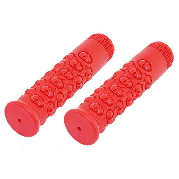 Alta Kraton Rubber Skull Bicycle Grips, 10 Colors. (Red)