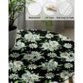 thumbnail image 3 of Fitted Round Tablecloths Table Covers 36-44in,Blossom Watercolor Daisy Flower Waterproof Elastic Edged Table Cloth for Kitchen Dining Holiday Party Tables Decor,Leaves and Floral on Black, 3 of 6