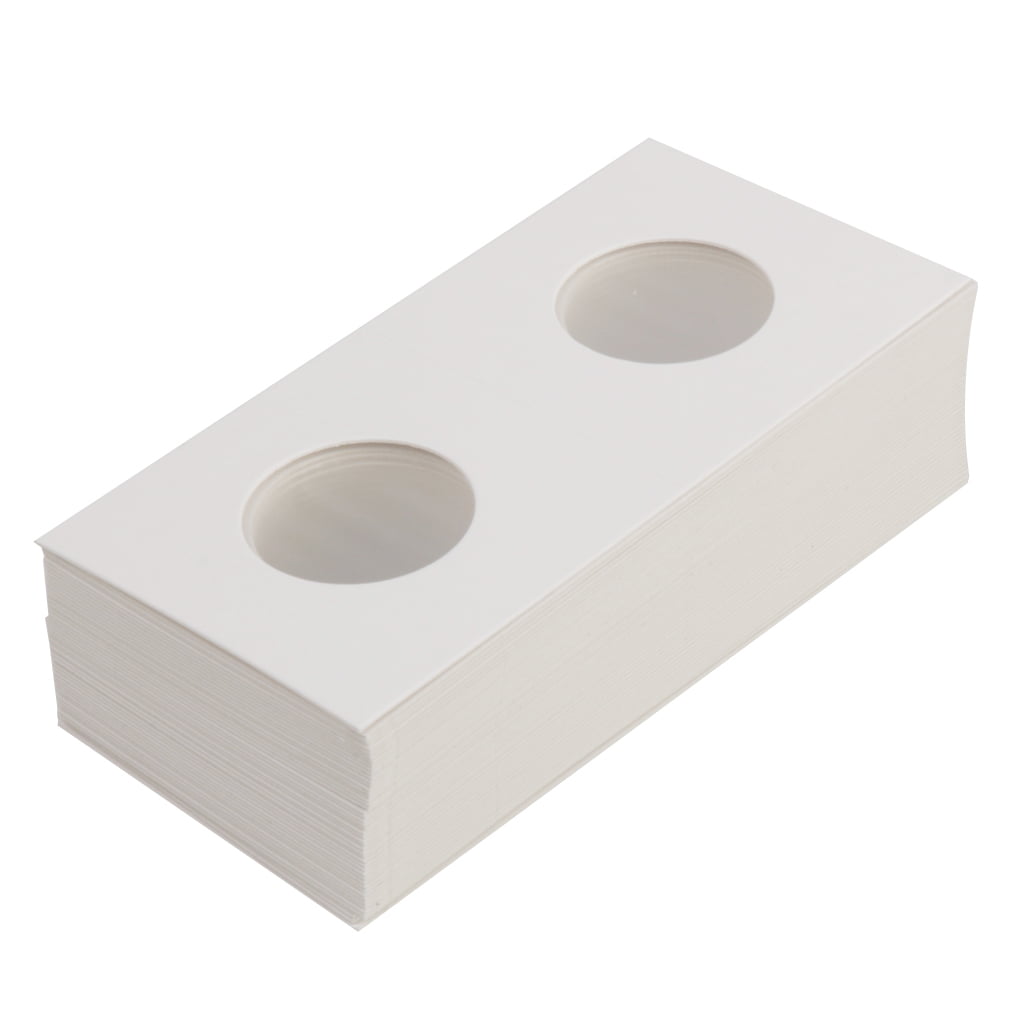 50PCS/Box White Cardboard 2x2 Mylar Coin Holders 